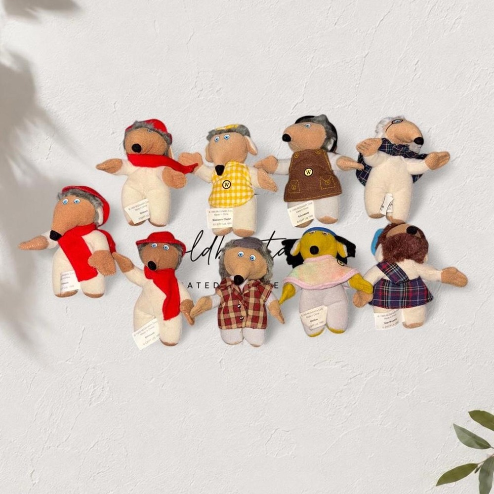 Vintage 1999 McDonald's The Wombles Happy Meal Plush Toy Lot of 9 Retro 90s Rare